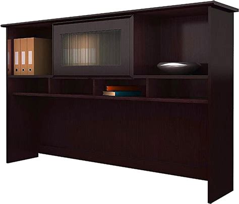 Wooden Desk Hutch Espresso Oak Modern 6 Tier Large Dorm Room Storage