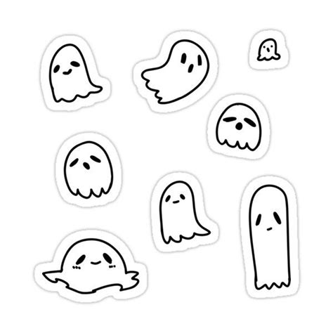 Cute Ghost Sticker Pack Sticker For Sale By Lilacleonor Cute Ghost