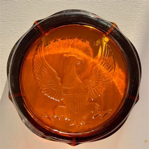 Vintage 1960s Amber Glass Ashtray With Eagle Motif Chairish