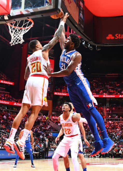 How's this for brazen confidence: What Pros Wear: : Joel Embiid POSTERIZES John Collins in ...