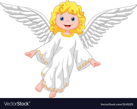 Cartoon Angel Isolated On White Background Vector Image