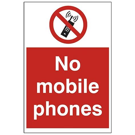 No Mobile Phones Sign 200 X 300 X 1mm