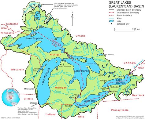 Map Of Great Lakes With Rivers