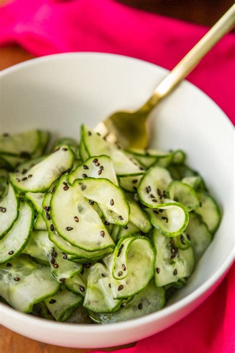 5 ingredient simple asian cucumber salad unsophisticook