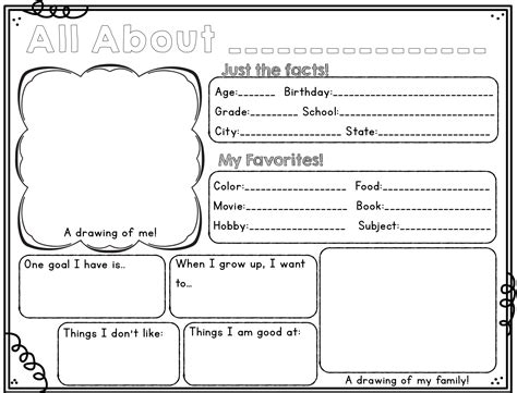 All about me worksheet first grade. Perfect all about me sheet! I love it when I can just use ...