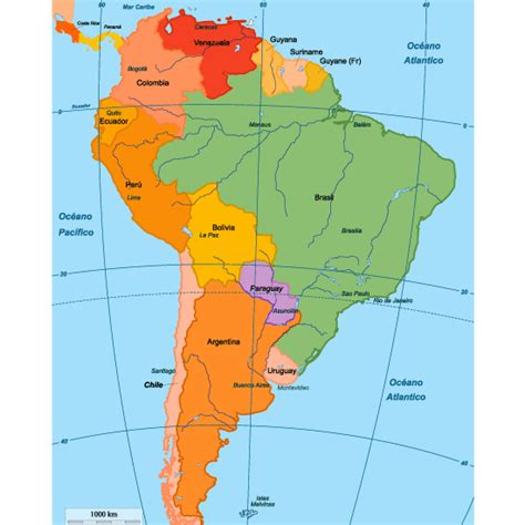 Mapa Político De Sudamérica Editable Vector Vector Clipart
