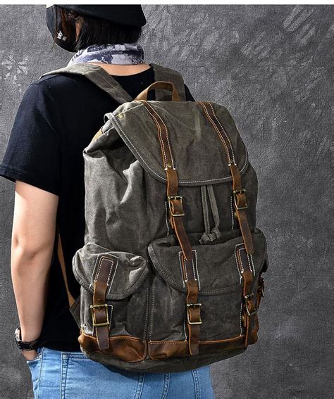 Mens Luxury Canvas Backpacks With