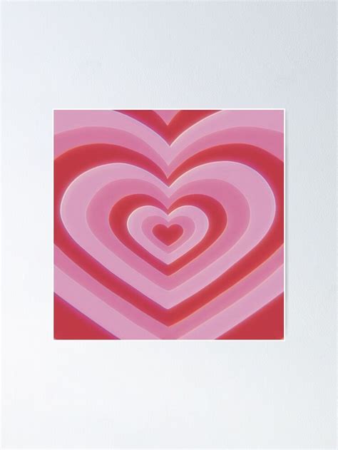 Retro Hearts Aesthetic Poster By Crystal City Pastel Poster Crystal