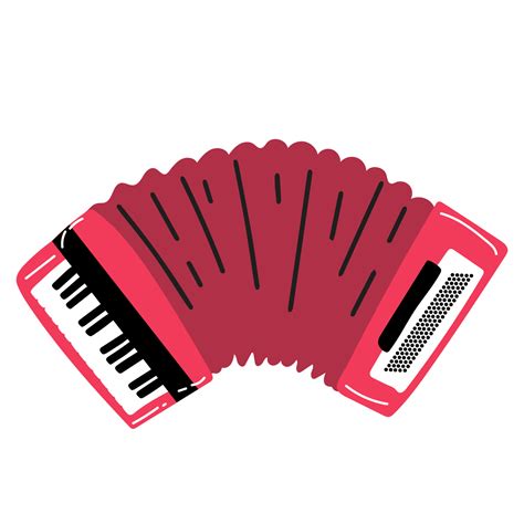 Hand Drawn Doodle Old Accordion Icon Isolated On A White Background