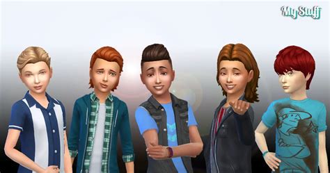 Mystufforigin Boys Hair Pack 5 Retextured Sims 4 Hairs