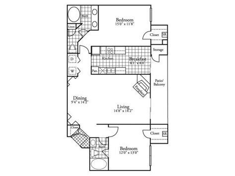A Two Bed Floor Plan At Madison At Walnut Creek Austin Apartments 512
