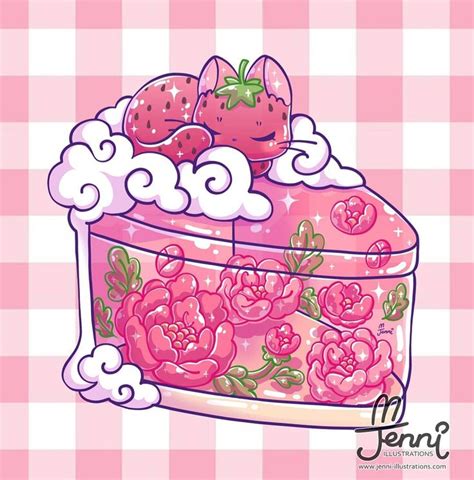 Floral Cake 🌸 Cloud Icing ☁️ Strawberry Cat 🍓 Floral Cake