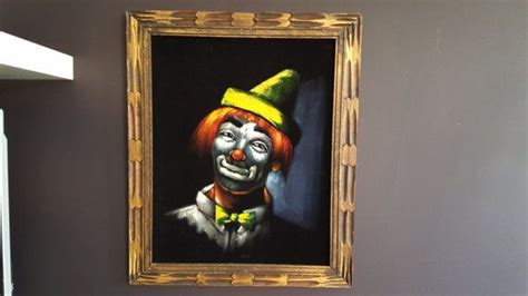 Vintage Velvet Painting Of A Clown Velvet Clown Painting Etsy