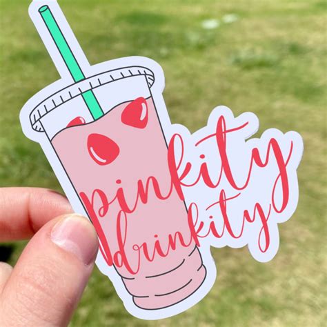 Pinkity Drinkity Stickers Starbucks Pink Drink Decal Etsy