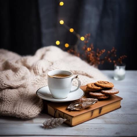 Premium Ai Image Cup Of Tea And Cookies