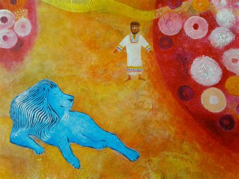 Contemporary Biblical Painting Daniel In The Lions Den Darius Gilmont