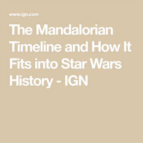 How The Mandalorian Fits Into The Star Wars Timeline Ign Star Wars
