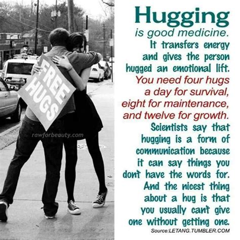 Hugging Is Good Medicine I Love To Hug Quotes And Sayings Pinterest