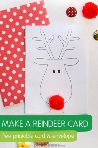 christmas reindeer card  printable picklebums