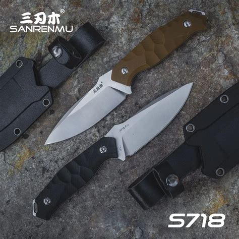 Sanrenmu S718 Fixed Blade Knife 12c27 Blade Outdoor Camping Survival