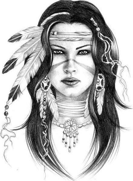American Indian Woman Tattoo Sketch Stock Illustration Image My Xxx Hot Girl