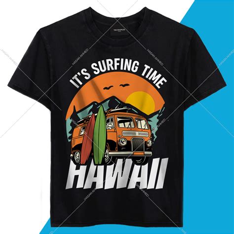 Artstation Surfing Hawaii Summer Beach T Shirt Design
