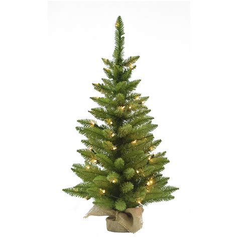 3ft Pre Lit Tabletop Christmas Tree With Burlap Base