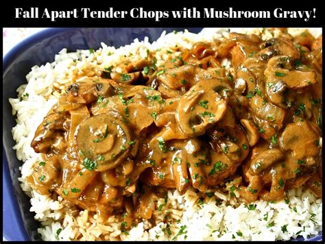 Who doesn't love a tender pork chop smothered in a tasty sauce? Fall Apart Tender Pork Chops & Gravy Over Rice - Wildflour's Cottage Kitchen
