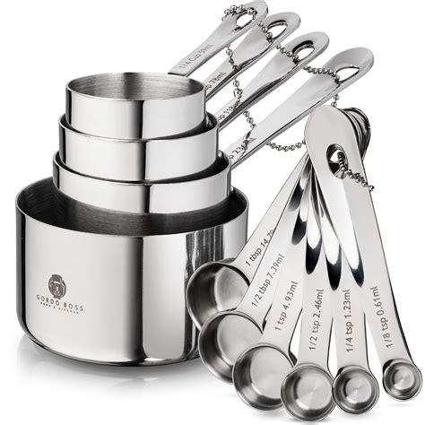 Buy Stainless Steel Measuring Cups And Spoons Set Heavy Duty Metal