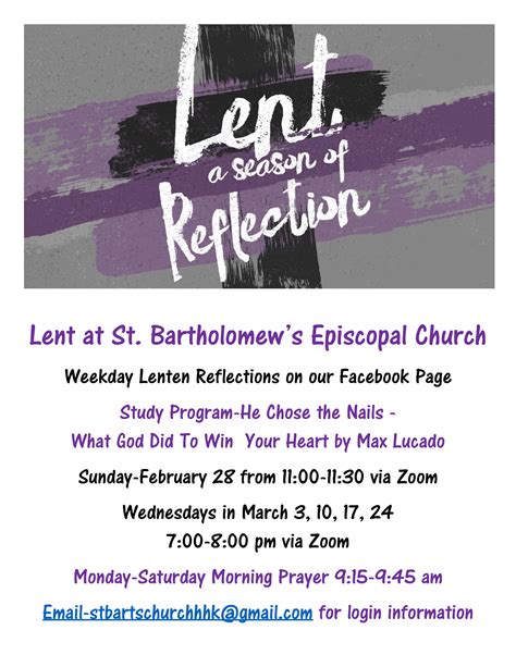 Lent A Season Of Reflection St Bartholomew S Episcopal Church