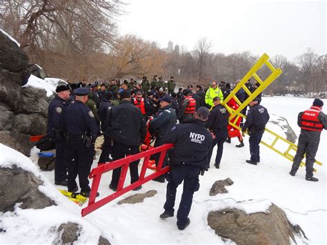 A Walk In The Park Central Park Nypd Conducts Ice Rescue Training