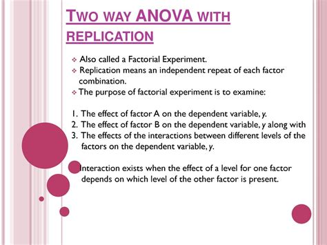 Two Way Anova With Replication Ppt Download
