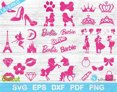 Barbie 41 Svg Png Files Barbie Silhouette And Clipart Etsy