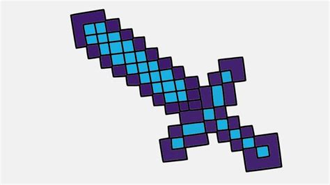 How To Draw Minecraft Diamond Sword Coloring Page Coloring Page For