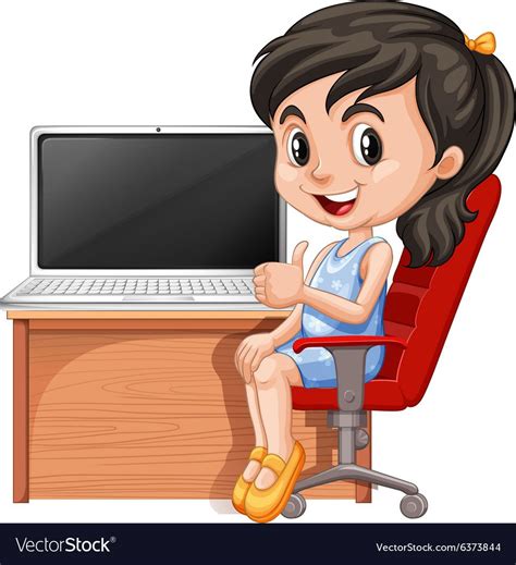 Girl Working On Computer Download A Free Preview Or High Quality Adobe