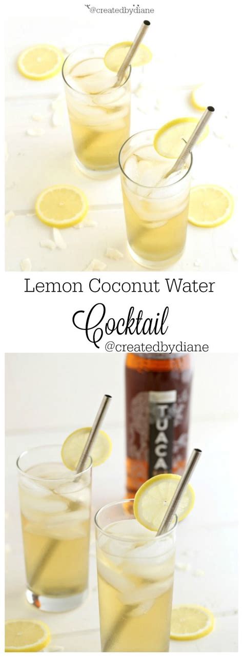 Chopped celery, lime, fresh mint, fresh pineapple, kiwi, coconut water. Lemon coconut Water cocktail @createdbydiane | Coconut ...