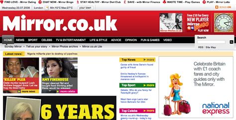 Mirror Co Uk Joins Competitors With Homepage Redesign Editors Blog