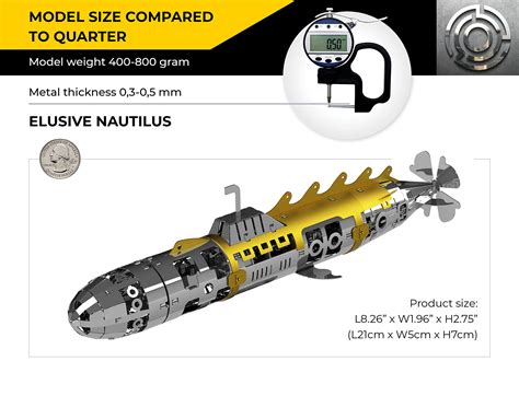 Buy Metal Time Nautilus Submarine Model Nautilus Model Kit 3d Metal