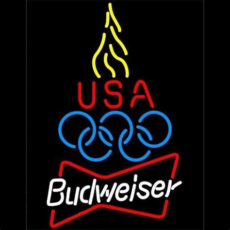 Budweiser Olympic Torch Beer Sign Handmade Art Neon Sign Neon Sign
