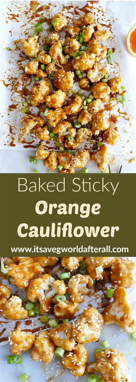 Baked Sticky Orange Cauliflower Recipe Asian Vegetables Healthy