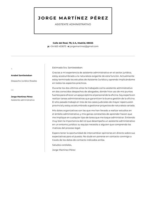 Ejemplos De Carta De Presentación Para Administrativo 2024