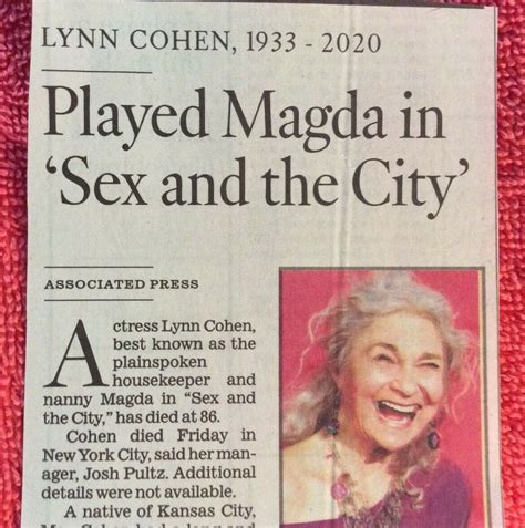 Lynn Cohen Obituary 1933 2020 Magda Sex And The City Actress Hunger Games Ebay