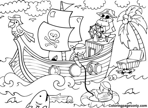 Pirate Ship Coloring Page Free Printable Coloring Pages