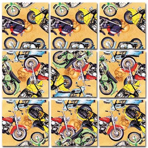 Classic Motorcycles 9 Pieces Scramble Squares Puzzle Warehouse