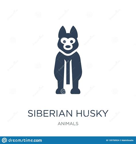 Siberian Husky Icon In Trendy Design Style Siberian Husky Icon