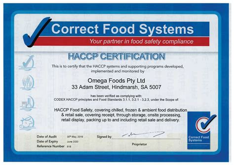 Omega Foods Haccp Food Safety Accreditation