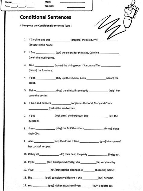 Conditional Sentences English Worksheets Math Worksheets Multiplication