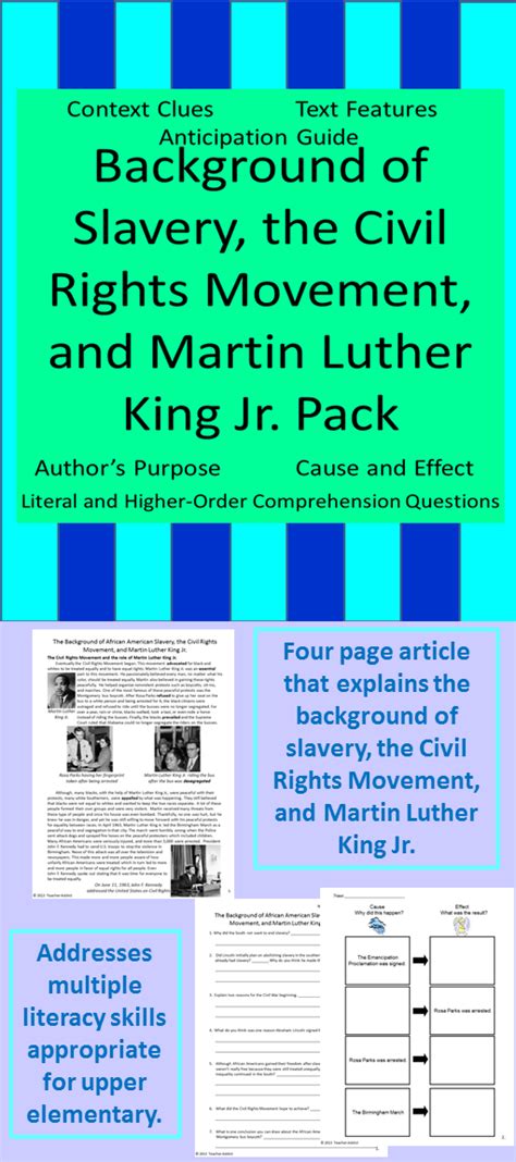 Nonfiction Reading Slavery The Civil Rights Movement And Mlk Jr