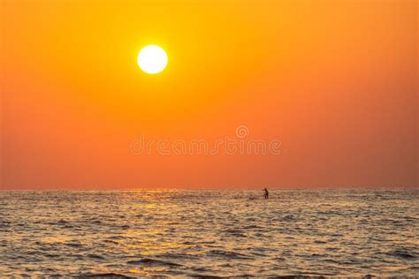 Beautiful Orange Sunset Over The Sea Stock Photo Image Of Sunset