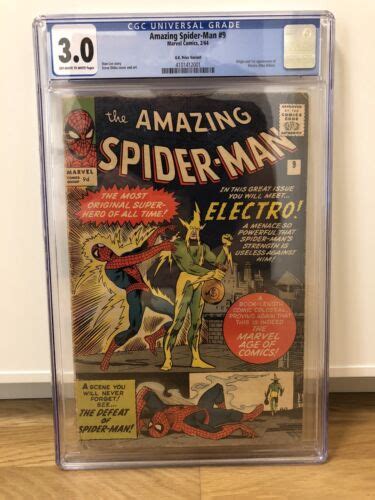Amazing Spider Man 9 Cgc 30 Oww Marvel Silver Age Key 1st Electro
